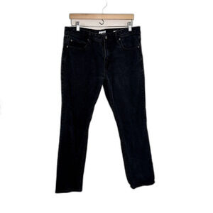 William Rast Dean Slim Straight Men's Black Jeans 34x30 Distressed Denim *stain